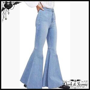 High Waist Bell Bottom Jeans Stretch Denim Boot Cut Flare Pants